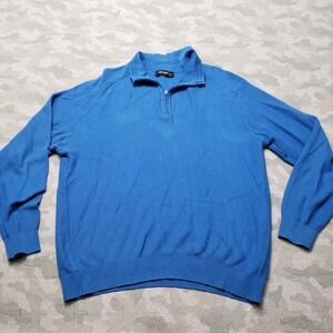 Vintage St. Croix Sweatshirt Mens Large Blue 1/4 Zip Long Sleeve